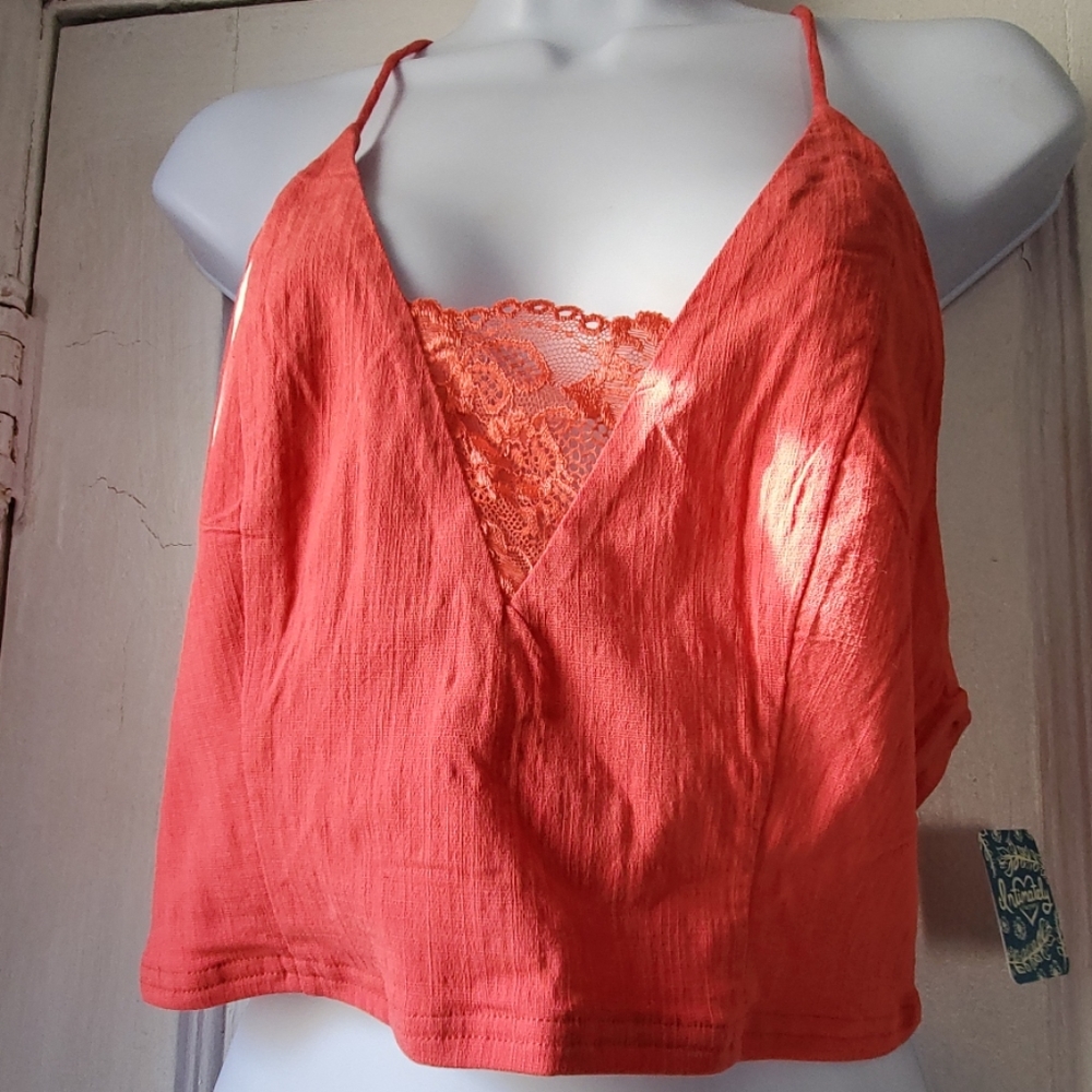 Free People top -  lace accent sleeveless top